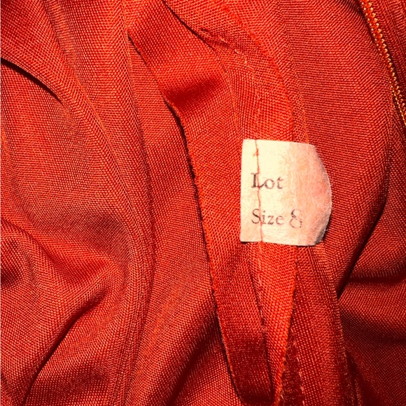 VTG 70s Donald Brooks Orange Crepe Grecian Jumpsuit Dramatic Wide Leg USA - Picture 13 of 13